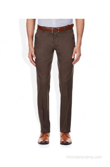 John Players Brown Slim Fit Trousers